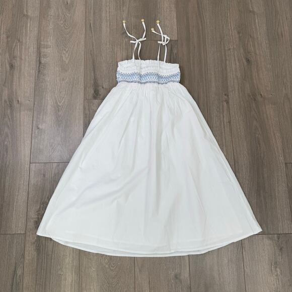 Crewcuts Girl's Paloma Smocked Cotton Poplin Maxi Dress US Girl's 7 New - Picture 4 of 7